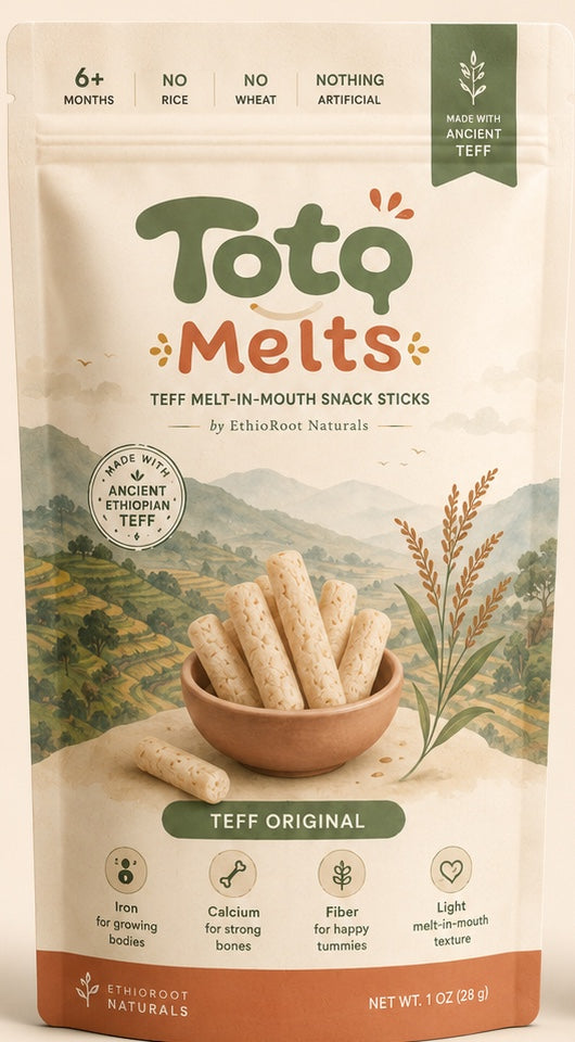 Teff Original Toto Melts pouch, pre-production packaging